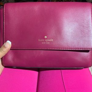 Kate Spade Deep Magenta Crossbody with gold detail